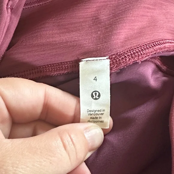 Lululemon Invigorate High-Rise‎ Crop 23" Heathered Red Merlot Everlux Size 6 EUC - Picture 3 of 4